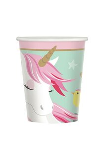 Unicorn bekers, 8 stuks, papier, 266ml Unicorn bekers, 8 stuks, papier, 266ml