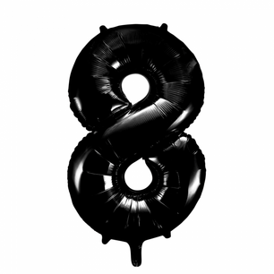 Folie Ballon Cijfer 8 Zwart, 86 cm Folie Ballon Cijfer 8 Zwart, 86 cm