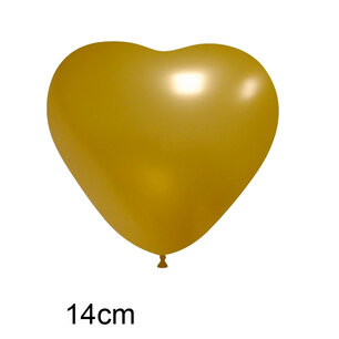 Goud Hart Ballon klein (15cm) Goud Hart Ballon klein (15cm)