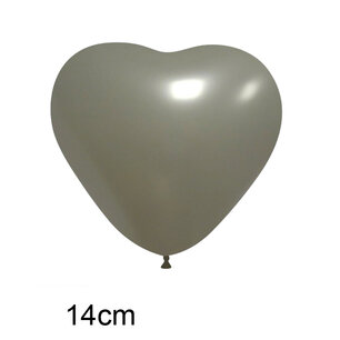 Zilver Hart Ballon klein (15cm) Zilver Hart Ballon klein (15cm)