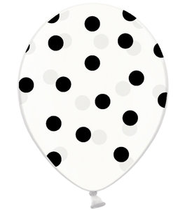 Andere plaatsen hoed uitzondering Polka dot ballonnen transparant met zwarte stippen, 30cm